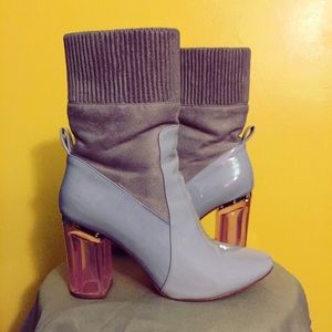 Blue Grey Pink Perspex Sock Boot Heel Ego UK